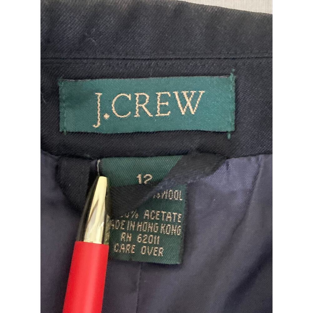 J Crew women's vintage black lightweight wool classic trench coat, size 12 - Picture 2 of 12